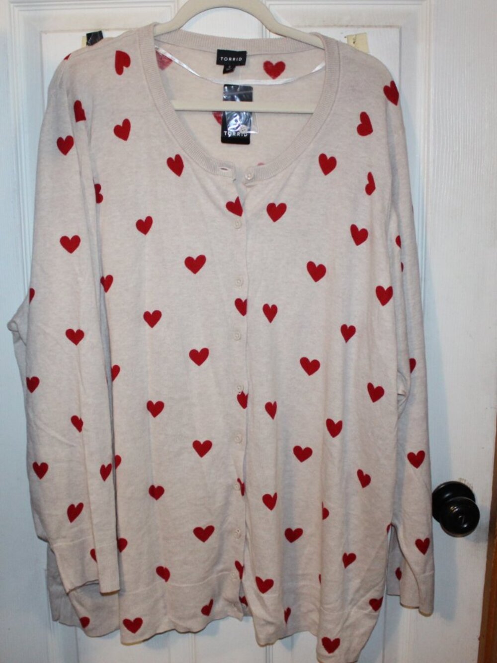 NWT Torrid red heart cardigan 5X(28W) NICE!